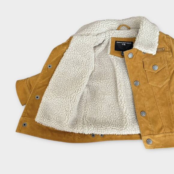 Baby/Toddler Sherpa-Lined Trucker Jacket Camel Yellow (18-24M) Warm & Durable - Picture 2 of 5